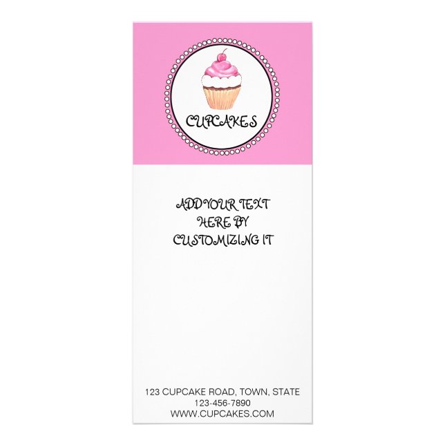 ROSA BLACK CUPCAKE BAKERY FLYER REKLAMKORT (Framsidan)