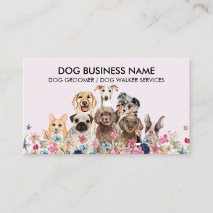 Rosa Black Cute Essential Hund groomer Visitkort