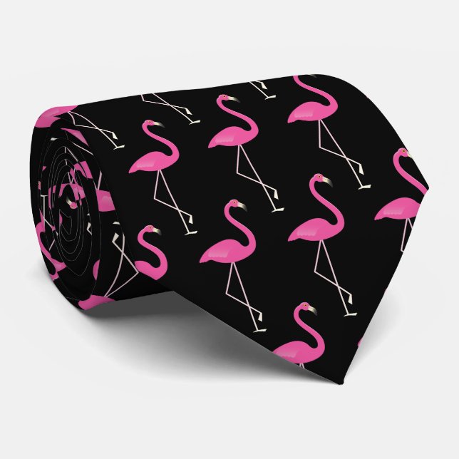 Rosa & Black Flamingo Tie Slips (Rullad)