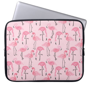 Rosa bläck flamingo, tropisk sommarvin mönster laptop fodral