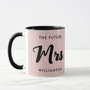 Rosa Black Future Mrs. Efternamn Gifta sig Mugg