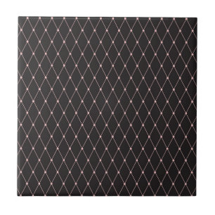 Rosa Black Geometric Rhombuses Finare Harlequin Kakelplatta