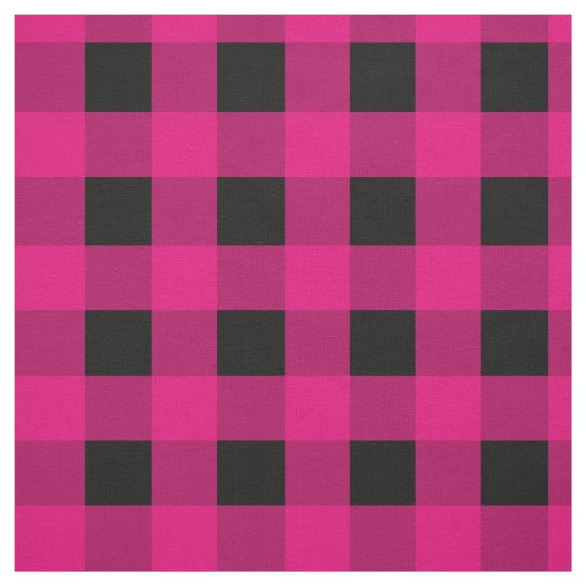Rosa Black Gingham Tyg (Provkarta)