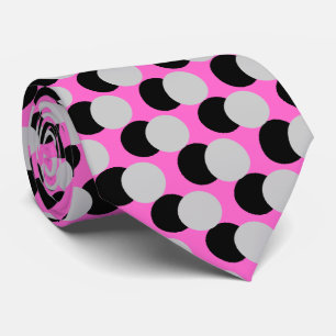 Rosa Black Grått Polka dots Mönster - Tie Slips