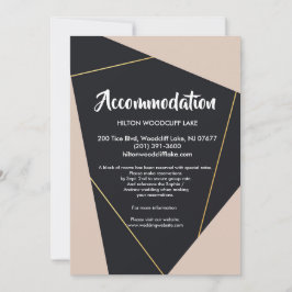 Rosa Black & guld geometri rymmer djurutrymme Inbjudningar