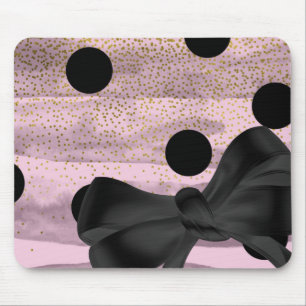 Rosa & Black Guld Polka dots Chic Bow Trendig Glam Musmatta