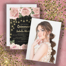 Rosa Black Guld String Light Star Quinceañera