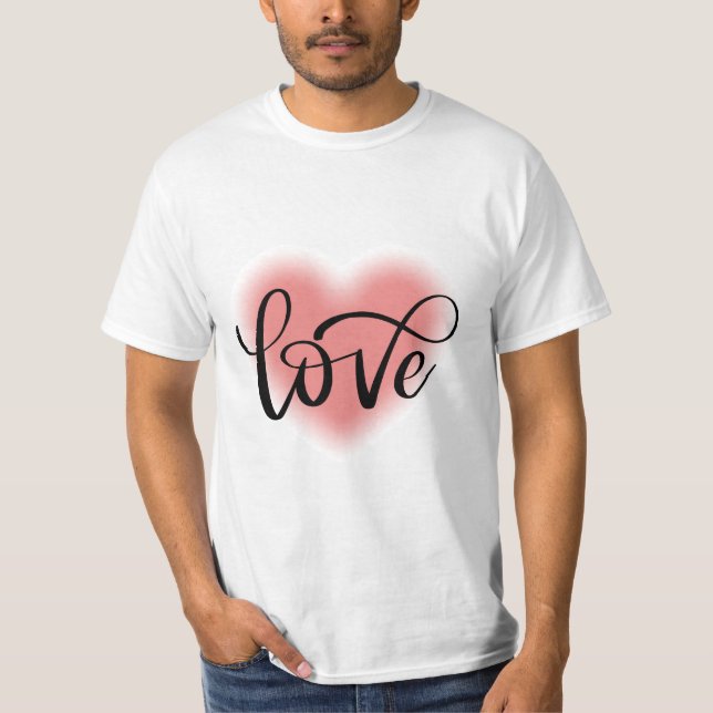 Rosa Black Heart Kärlek Valentine Day T-Shirt (Framsida)