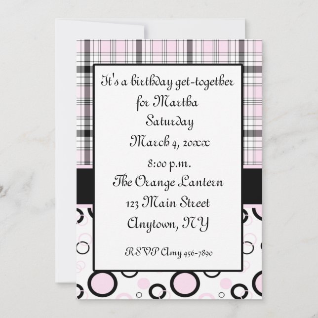 Rosa Black-inbjudan Inbjudningar (Framsida)