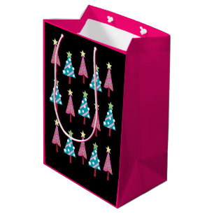 Rosa Black Julgranar Gift Bags