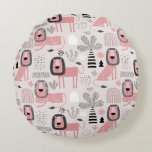 Rosa Black Lejon Boho Rainbows Modern Rund Kudde<br><div class="desc">Knuffa modern rosa och svart,  enkel boho lejon och regnbågar. Så enkelt och sött. Perfekt till flicka förskola.</div>