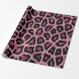 Rosa Black Leopard Animal Print Presentpapper