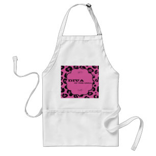 Rosa Black Leopard Cheetah Print Animal Apron Förkläde