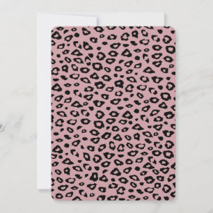Rosa Black Leopard Print Baby Shower Inbjudningar