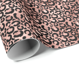 Rosa Black Leopard Skriv ut Presentpapper