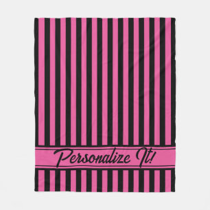 Rosa Black Lodrät Rand Halloween Fleecefilt