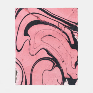 Rosa Black Marble Hand plockade Fleecefilt