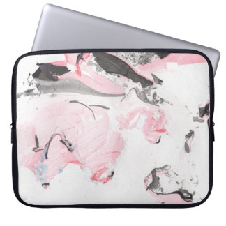 Rosa Black Marble: Hand plockade Laptop Fodral