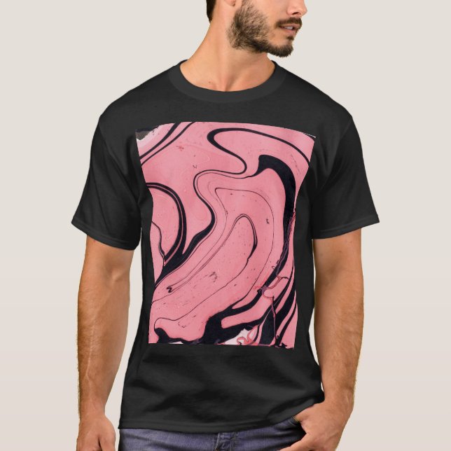 Rosa Black Marble Hand plockade T Shirt (Framsida)