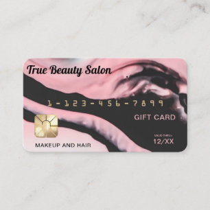 Rosa Black Marble Kredit Card Gift Certificate Visitkort
