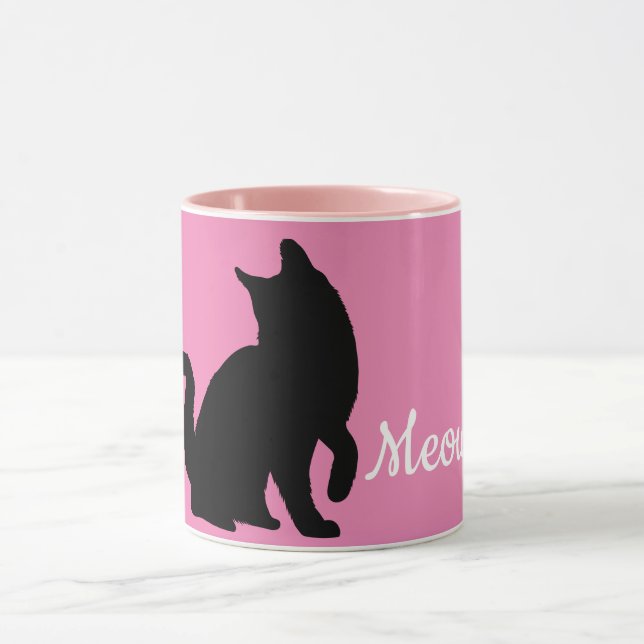 Rosa Black Meow Cat Mugg (Center)