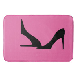 Rosa Black Mode High Heel Pumps Girly Bath Mat Badrumsmatta