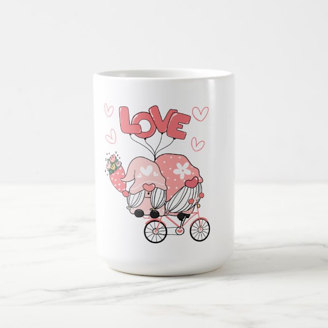 Rosa Black Modern Valentine Day Kaffemugg (Center)