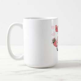 Rosa Black Modern Valentine Day Kaffemugg
