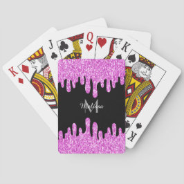 Rosa Black Monogram med skjutreglaget Glitter Casinokort
