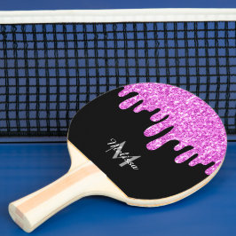 Rosa Black Monogram med skjutreglaget Glitter Pingisracket