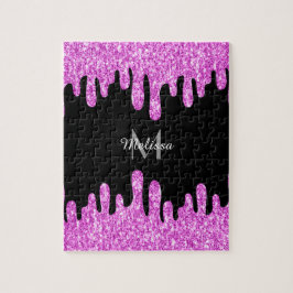 Rosa Black Monogram med skjutreglaget Glitter Pussel