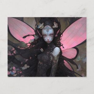 Rosa Black Mörk Fairy Fantasy Art Vykort