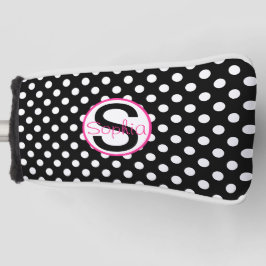 Rosa Black Namn Initial med Polka dots