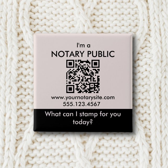 Rosa Black Notary Public Logotyp Add QR Code Anpas Knapp (Skapare uppladdad)