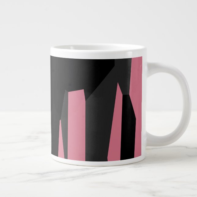 Rosa Black och Grått Jumbo Mugg (Höger)