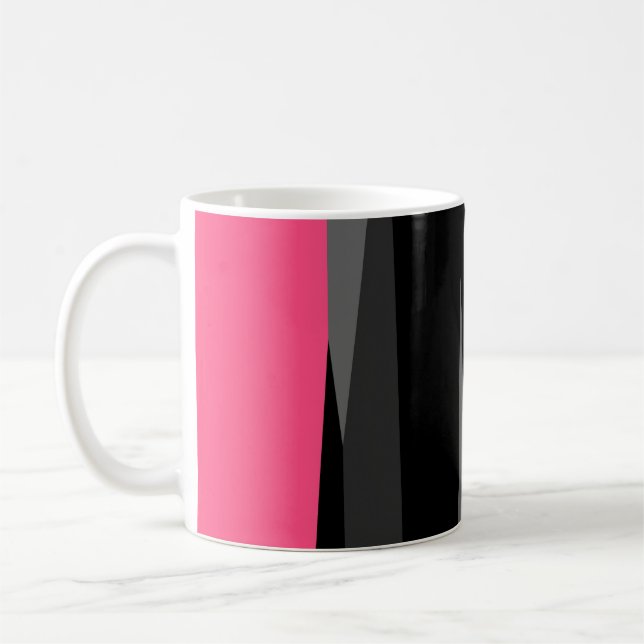 Rosa Black och Grått Kaffemugg (Vänster)