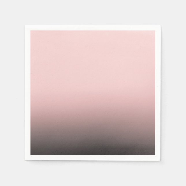  Rosa & Black Ombre Modern Chic Bröllop Pappersservett (Framsidan)