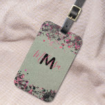 Rosa Black Paint-plattor på Canvas Namn Monogram Bagagebricka<br><div class="desc">Contemporary och modeskapelse för en personlig bagagetapp,  som visar rosa och svart färgstänk med en glitter-dragande effekt mot en baksida på arbetsytan. Texten kan anpassas helt efter dina önskemål i kostym.</div>