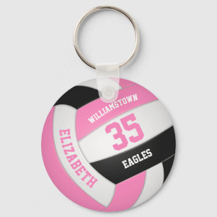 rosa Black personlig Team namn volleyball Nyckelring