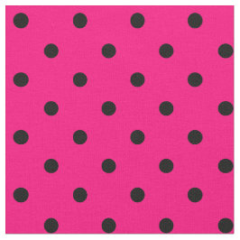 Rosa/Black Polka dots Fabric Tyg
