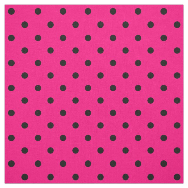 Rosa/Black Polka dots Fabric Tyg (Provkarta)