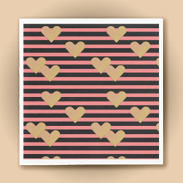 Rosa & Black Rand Valentine Papper Pappersservett