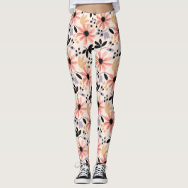 Rosa Black Retro Flower Leggings