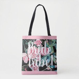 Rosa Black Ro Blommigt Bröllop Bride Tribe Bag Tygkasse