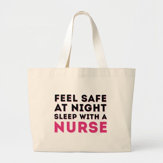 Rosa Black Sassy Nurse Humor Jumbo Tygkasse (Framsidan)