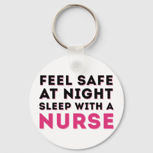 Rosa Black Sassy Nurse Humor Nyckelring