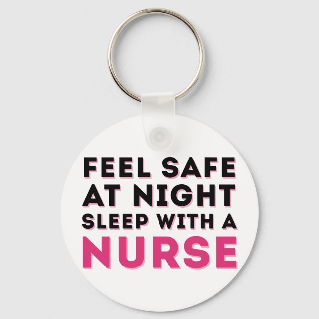 Rosa Black Sassy Nurse Humor Nyckelring (Framsida)