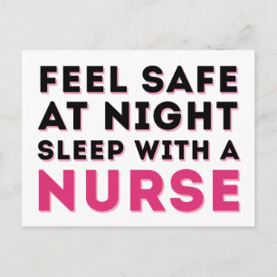 Rosa Black Sassy Nurse Humor Vykort