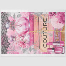 Rosa & Black Shabby Glam Couture decoupage Papper