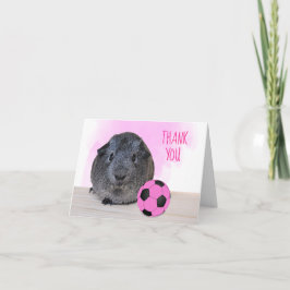 Rosa Black Soccer Ball Guinea Gris Vågrät Tack Kort